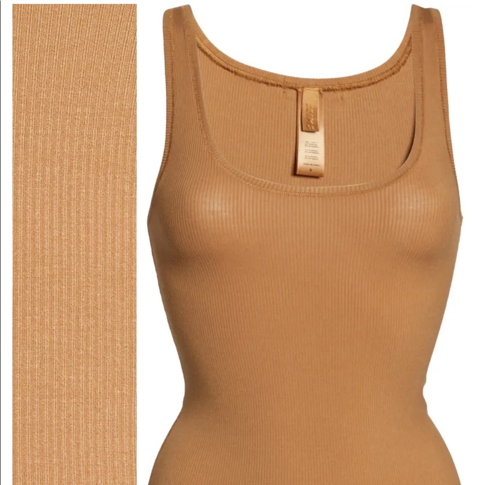 NWT SKIMS Soft Lounge Tank in Camel Size L